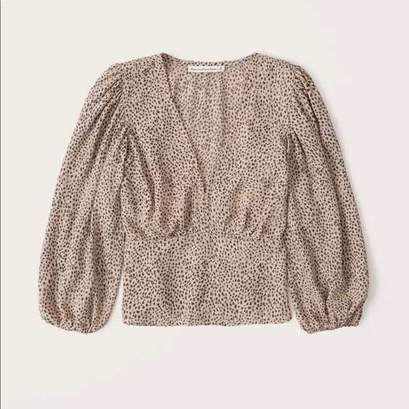 Abercrombie Leopard Print Blouse - Picture 1 of 4